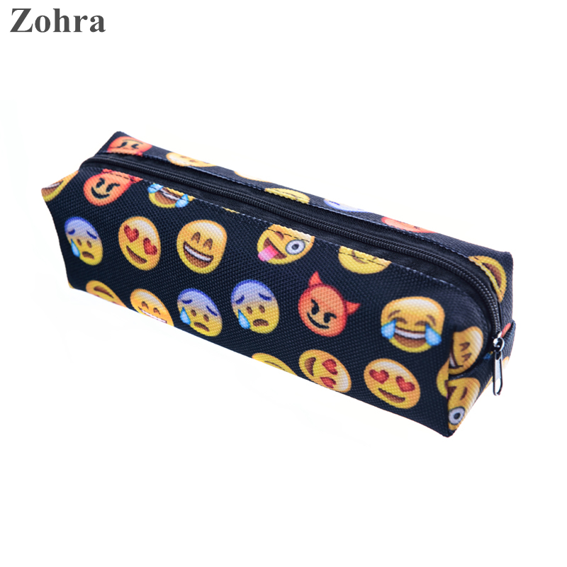 Image of Zohra emoji 3D printing neceser travel Makeup organizer pencil bags maleta de maquiagem make up Women Cosmetic Bag organizador