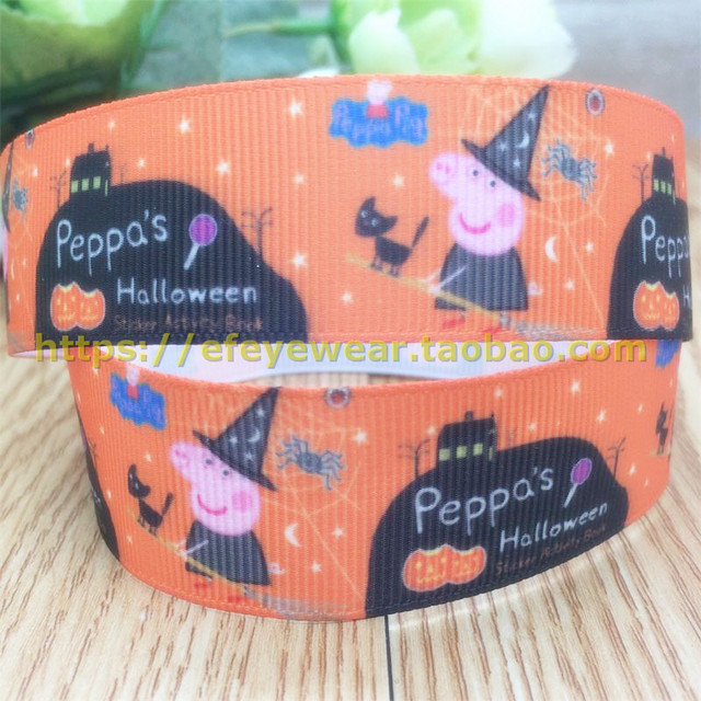 Free shipping 10 yards 1'' (25mm) halloween printed Grosgrain Ribbon hairbow accessory gift pack code Z55