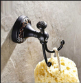 Classic Flower Carved Oil Rubbed Bronze Wall Mounted Bathroom Towel Coat Hooks Hanger