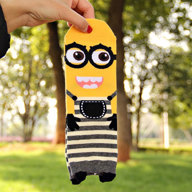 new arrival yellow Minions Women\'s spring Socks Little Yellow People Series Sock fashion new designer cute meias femininas calca (4)