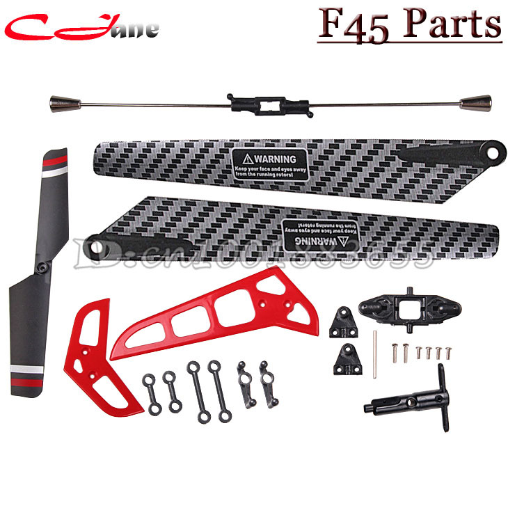 Red Balance Stabilizer Bar main blades Tail blade Ect... for MJX F45 F645 2.4G Metal Gyro rc helicopter spare part Accessory