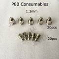 Hafnium 20PK Nozzle 1 3mm 20PK Electrode P80 Panasonic Feimate Air Plasma Cutting Torch Consumables