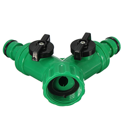 Image of New Hot ABS Plastic Hose Pipe Tool 2 Way Connector 2 Way Tap Garden HOSEs PIPEs SPLITTERs Free Shipping