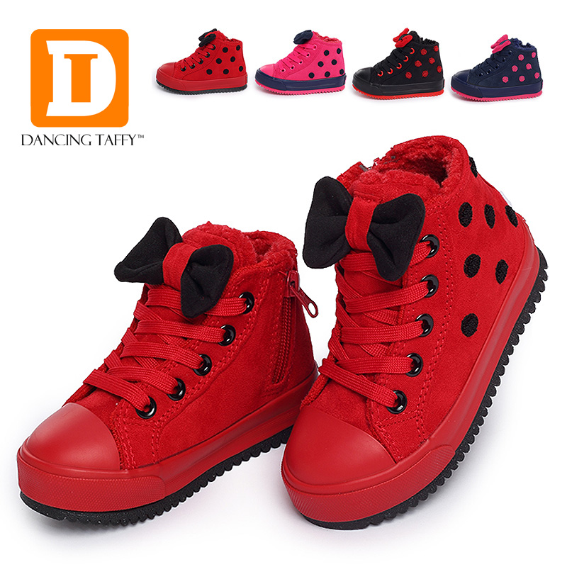 2015 New Children Boots Flock Leather Flat Rubber ...