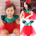 Cute Infant Baby Girl Sequins Romper Jumpsuit Tulle Tutu Sunsuit Outfits Costume