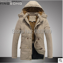 Down Jacket 2015 New Winter Men’s Cotton Padded Men Plus Thick Velvet Coat Jacket Men Free Shipping