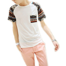 Fashion Men Boys Short Sleeve T-Shirt Tops Clothes Round Neck Dress Shirt Hot
