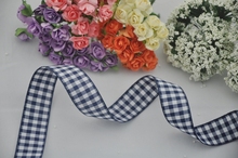 Free Shipping 25mm 1 inch Weave font b Scotish b font Ribbon Checked Ribbon Dark Blue