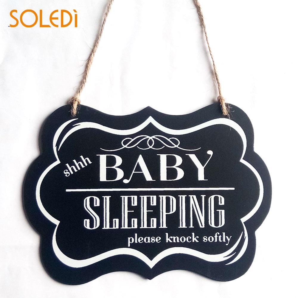 Shh Baby Sleeping Hanging Decoration Star Cloud Door Plaque