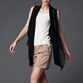 summer style long vest women black sleeveless loose waistcoat femme fashion kimono blouse 10 color