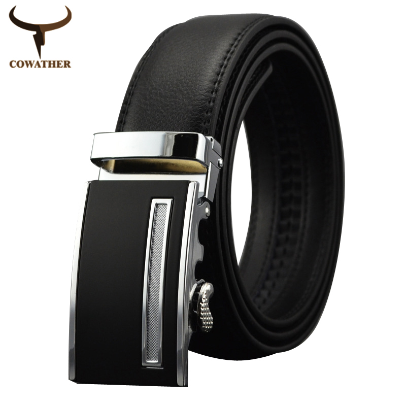 Image of [COWATHER]2015 High Quality Male New Brand COWgenuine Leather Belts for Men special letter Automatic Buckle Strap free shipping