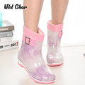 2017 New 12 Style Rain Boots Bota Feminina Warm Waterproof Boots Woman Chaussure Femme Botas Mujer