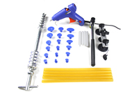 35 Pieces Super PDR Tools Kit Paintless Dent Removal Tools Set with Blue Glue Tabs Rubber Hammer Glue Gun Slide Hammer Bridge