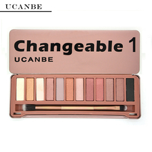 UCANBE Brand New Changeable 1 Makeup Eye Shadow Palette 12 Colors Make Up Eyeshadow With Brush Matte Cosmetics Set 50D
