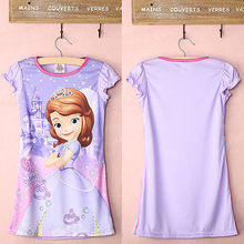 New Kids Baby Girls Party Sofia Princess Summer Short Sleeve Fancy Dress 4-14Y