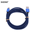 Hot Sale 25cm 1m 2m 3m Braided Micro USB Charging Cable Sync Data Cord for Samsung