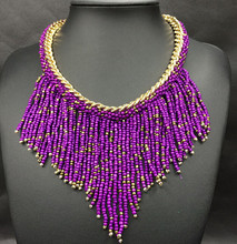 New Bohemian Collier Femme Hand Woven Beaded Tassel statement Necklace 2015 Fashion Women Jewelry Accesorios Mujer