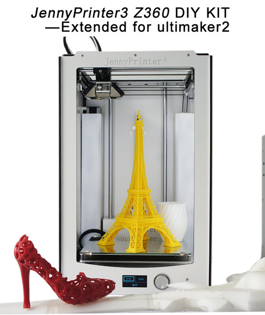 2016 новые! Jennyprinter 3 Z360 DIY KIT продлен Ultimaker 2 UM2 авто самовыравнивающийся 3D принтер включают в себя все части