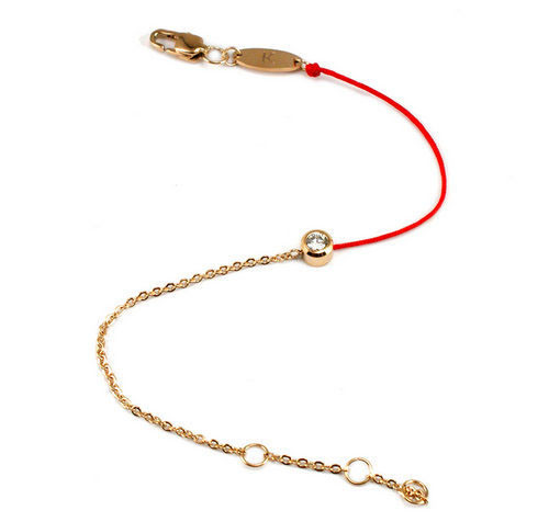 2015-Hot-Selling-Simple-Red-Rope-Rose-Gold-Half-Red-Rope-Line-Single-Crystal-bracelet-Free