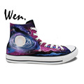 Wen Original Design Custom Hand Painted Shoes Galaxy Nebula Space Men Women s High Top Canvas