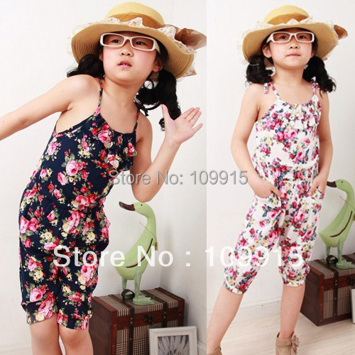 Kids Girls Toddler Jumpsuit Short Summer Playsuit Soft Clothing One piece 2 8Y
