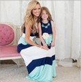 2016 summer Mother Daughter Dress stripe matching mother daughter clothes Family look Mom And Daughter dress