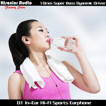 2016 D1 In-Ear 10mm Super Dynamic Driver Hifi Noise Cancelling Isolation Sports Earphone with Line Control Microphone