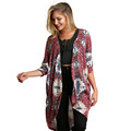 New Arrive Fashion Cardigan Women Geometric Pattern Casual Printing Long Coat Chic Open Asymmetric Length Femme