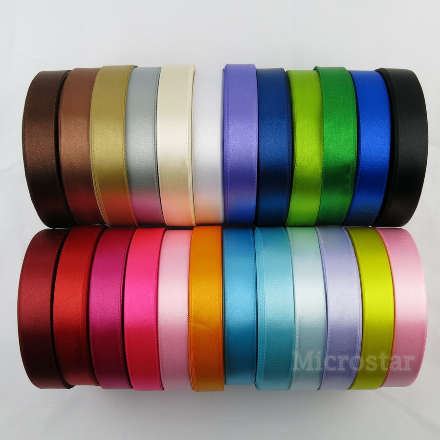 Image of Silk Satin Ribbon 15mm 22 Meters Wedding Party Festive Event Decoration Crafts Gifts Wrapping Apparel Sewing Fabric Supplies