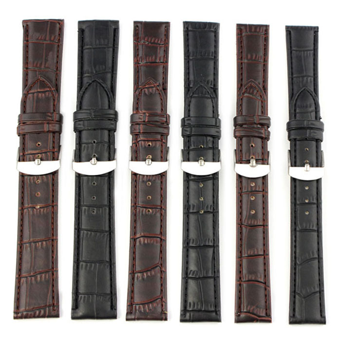 18 22mm Genuine Leather Strap Steel Buckle Wrist Watch Band Soft Free shipping Wholesale Mance 5