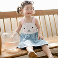 New 2016 summer baby clothes children s clothing shoulder cute rubbit bebe dress Bunny cute overalls