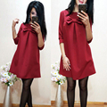 Women Summer Party Dresses 2017 New Arrival Elegant Bow knot Loose Casual Vintage Dress Female Vestido
