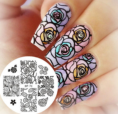 Image of BORN PRETTY BP73 Rose Flower Nail Art Stamp Stamping Template Image Plate