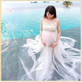 Summer Style White Chiffon Maternity Long Dress Pregnant Photography Props Fancy Pregnancy Photo Shoot Beach Top