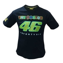 2015 Summer Riding Men Clothes Valentino Rossi VR46 The Doctor Cartoon Moto T-shirt Offizielle Short-sleeved Top Tees