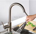 Modern New Brushed Nickel Kitchen Faucet Pull Out Single Handle Swivel Spout Vessel Sink Mixer Tap
