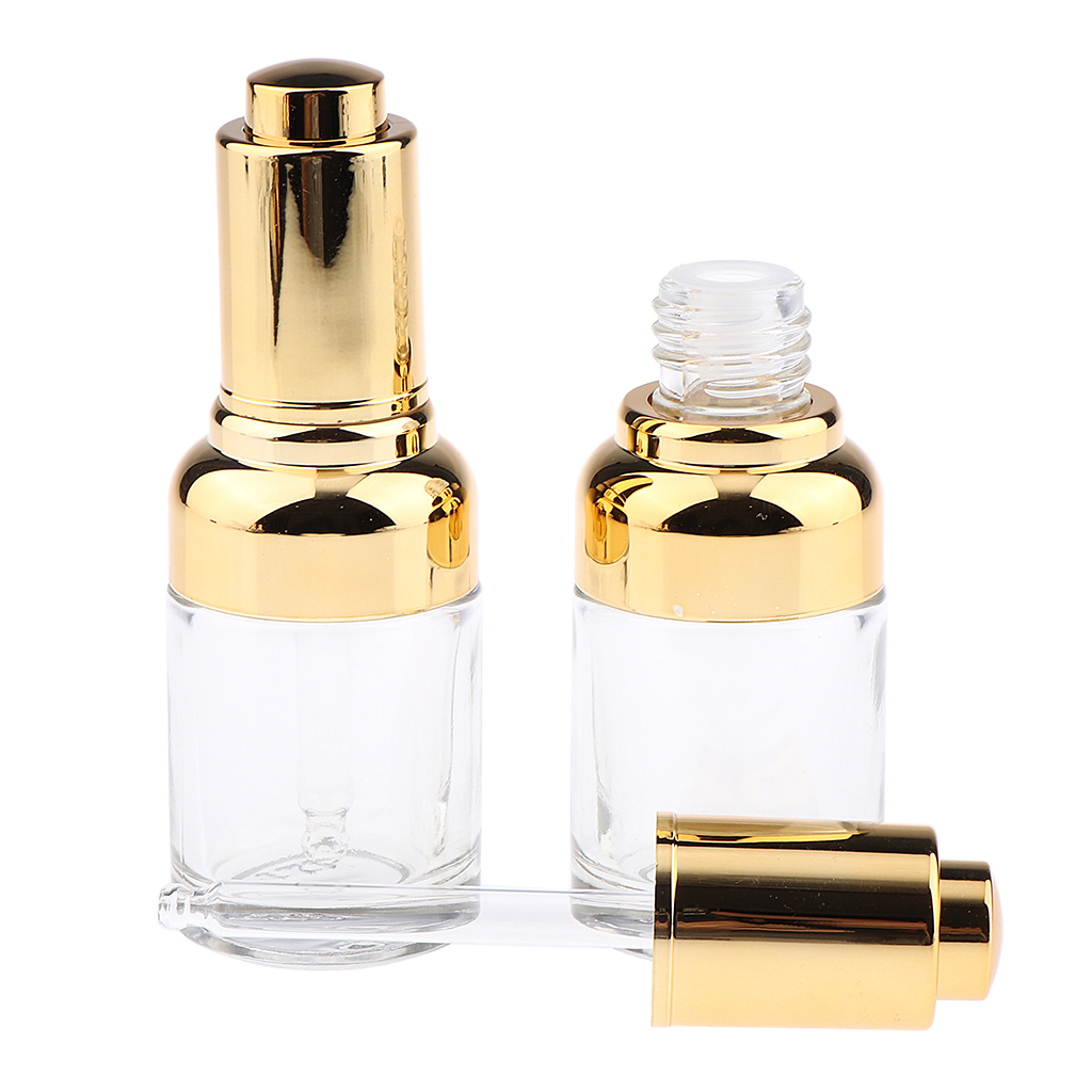 2Pcs Empty Aromatherapy Oils Dispenser Bottles, 30ml(1 Ounce) Clear Essential Oils Glass Vials, Come with Glass Eye Droppers