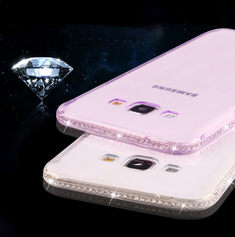 Image of A5 / A7 Glitter Diamond Frame Case Case Cover For Samsung Galaxy A5 A500 A500F A5000 A7 A7000 Slim Soft Silicone Transparent Bag