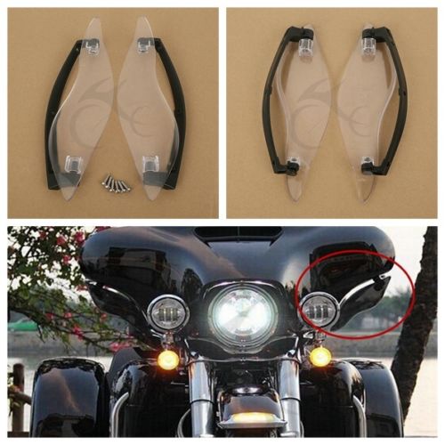 Clear Side Wings Windshield Air Deflectors For font b Harley b font font b Davidson b