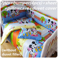 Promotion 6 7PCS Mickey Mouse Baby Girl Bedding Duvet Cover 100 Cotton Printed Crib Bedding Set
