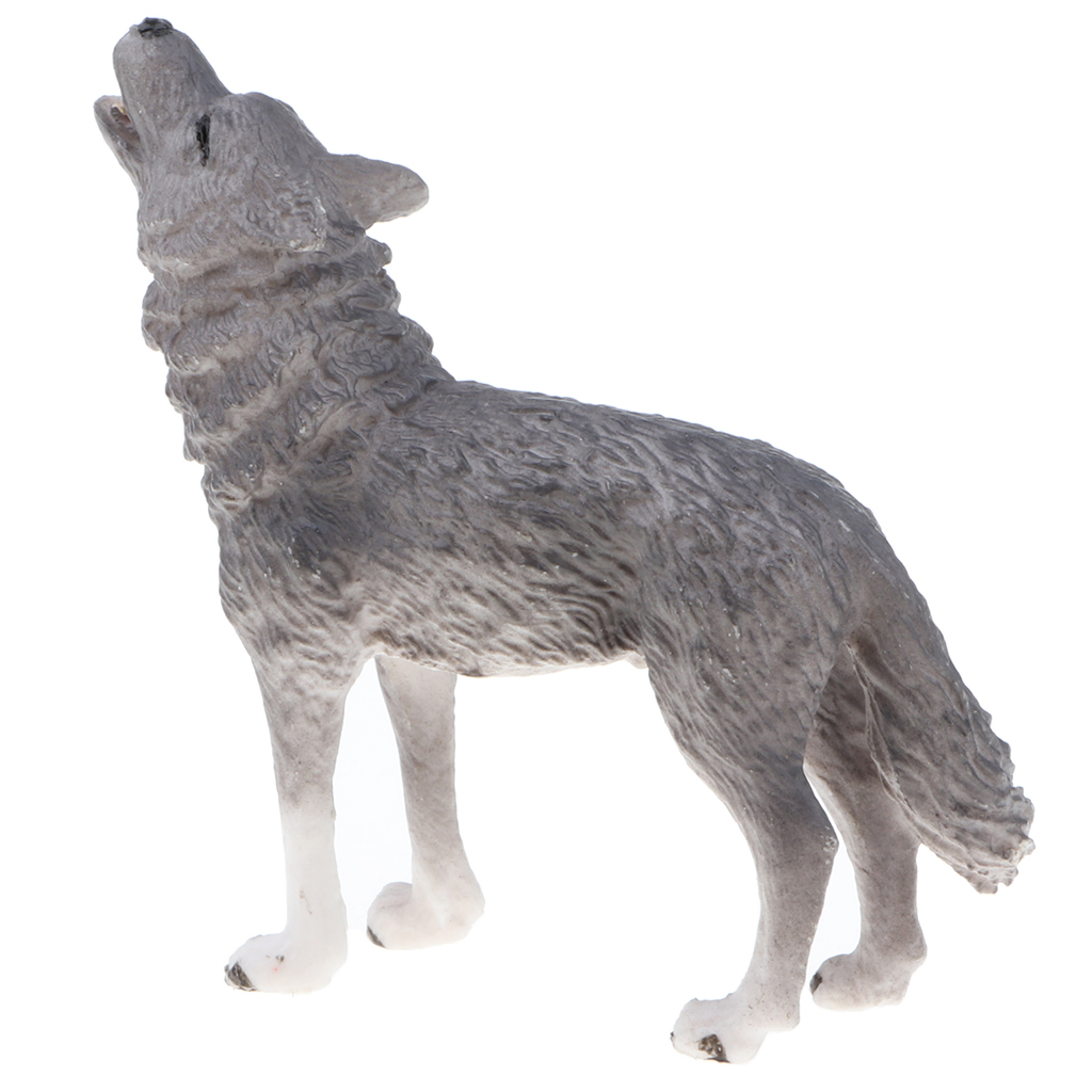 MagiDeal Plastic Gray Walking Wolf Model Figure Kids Toy