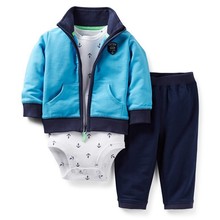 Carters Baby Boys Sets Autumn Roupas Infantis Menino Cotton Hooded Cardigan Bodysuit and Pant 3pcs Clothing
