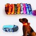 Camouflage flexible length 35 60cm LED lamp dog collar with 7 colors strip light style flash