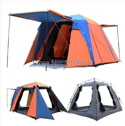 Outdoor camping family tent waterproof double layer automatic 3-4 person fishing quick open beach casual  four seasons tents