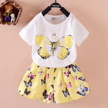 2016 new kid clothes children girls dress suit cartoon kids clothing sets princess girls clothes