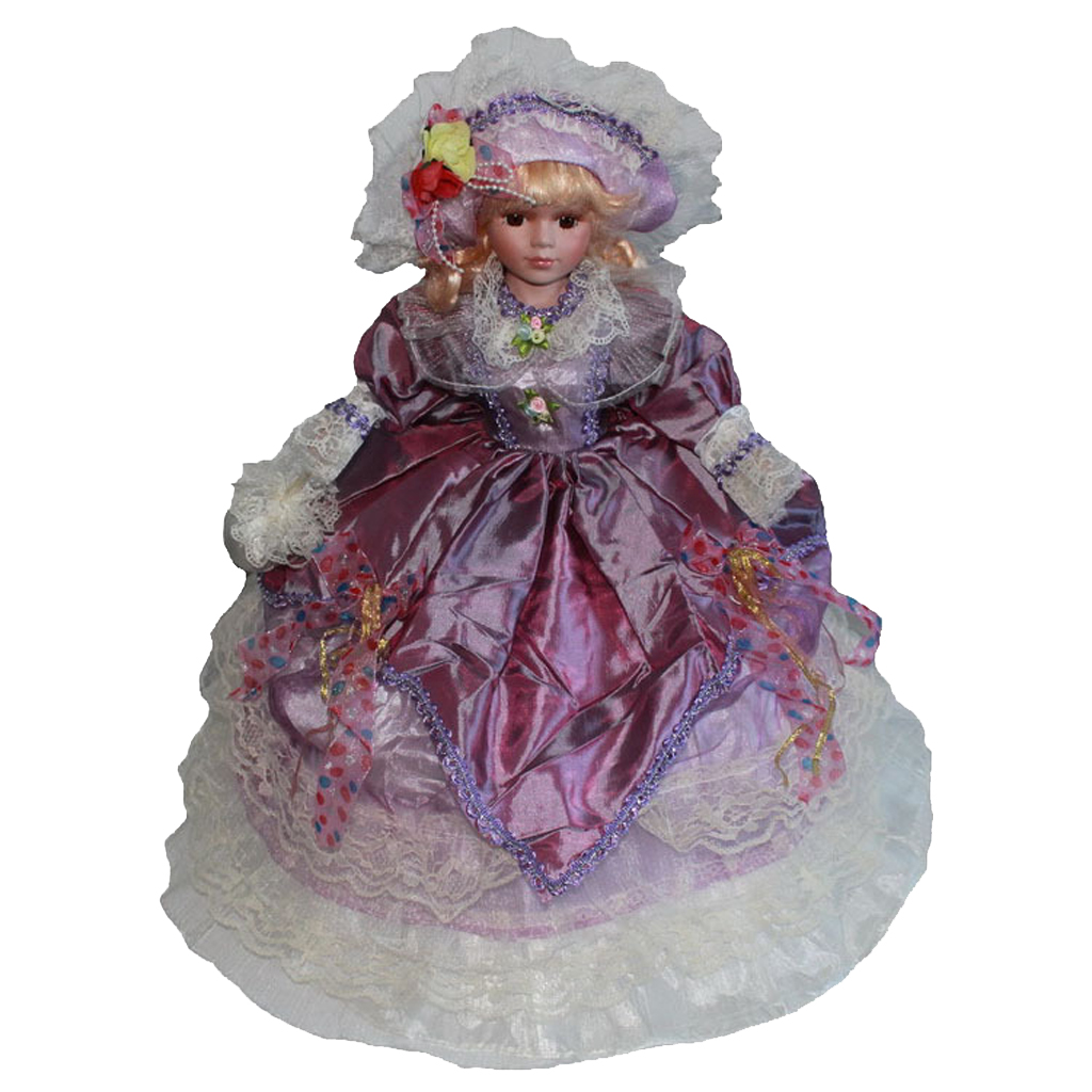 Dolls House Victorian Lady Frilly Blue Dress Miniature Porcelain People