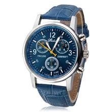 D6li New Luxury Fashion Crocodile Faux Leather Mens Analog Watch Watches Blue Nov30 RV