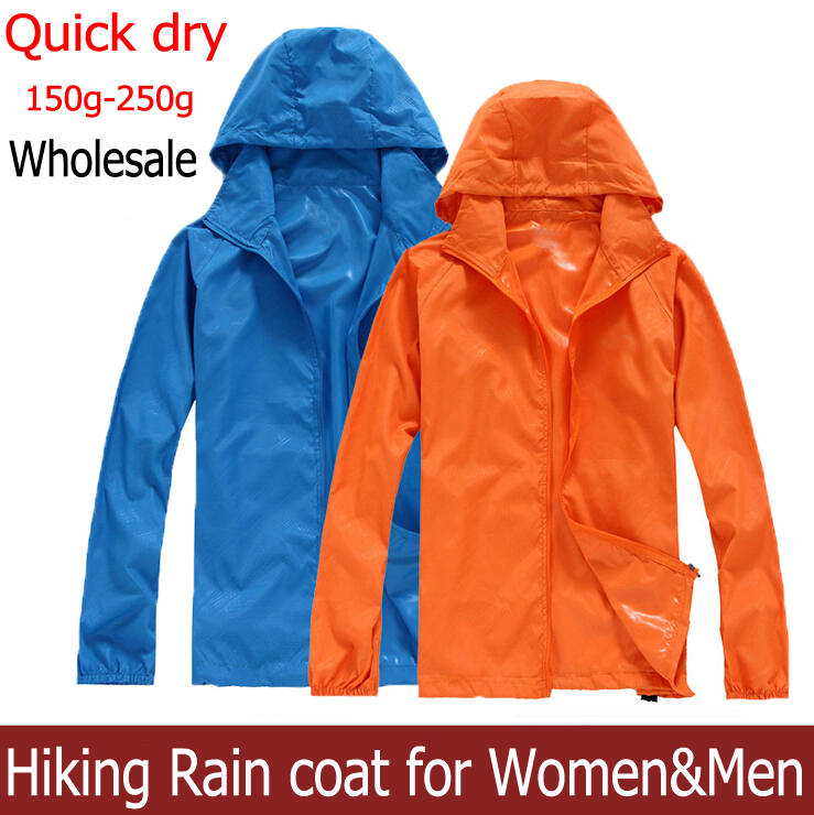 Image of Spring-Summer outdoor Camping & Hiking jacket windbreaker windproof climbing shirt quick dry Rain coat for Women&Men sportswear