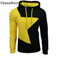 Casual Long Sleeve Men s Fashion Winter Autumn Hoodie Warm Hooded Spliced Sweatshirt Coat Jacket Free