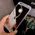 5 5s Mirror Case Mobile Crystal Rhinestone Diamond Hybrid Glitter Bling Soft Shiny mirror cases for